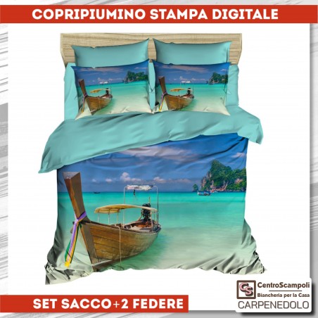 copripiumino matrimoniale stampa digitale Caraibi