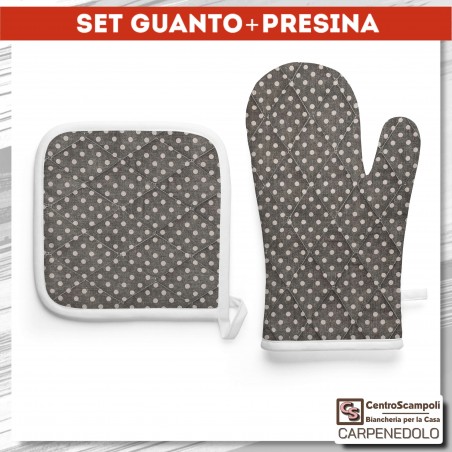 Guanto e presina da forno set coordinato cucina Maura