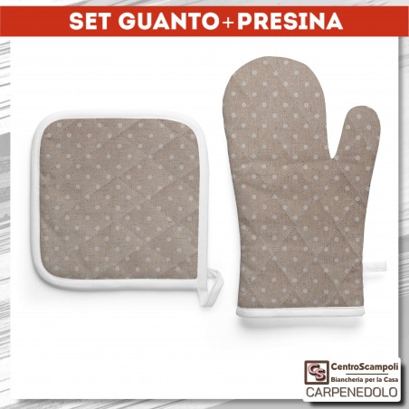 Guanto e presina da forno set coordinato cucina Eleonora