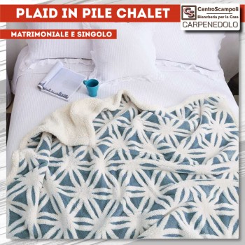 Coperta di pile agnellata Chalet blu