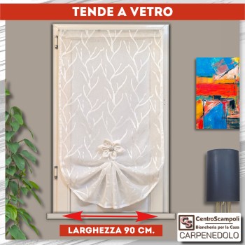 Tenda a vetro Corallo Bianco larghezza 90 cm.