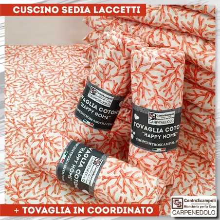 Cuscini per sedie Corallo rosso con laccetti