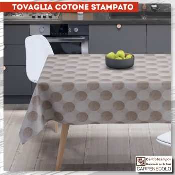 Tovaglia di cotone stampato 140x240 Cecilia beige