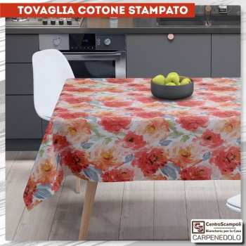 Tovaglia di cotone stampato 140x240 Floris