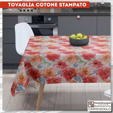 Tovaglia di cotone stampato 140x240 Floris