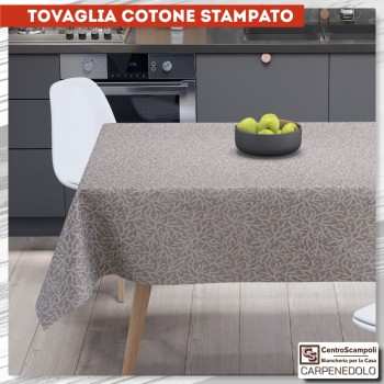 Tovaglia di cotone stampato 140x240 Corallo beige