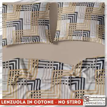 Lenzuola matrimoniali in cotone - NO STIRO Sabina VAR.02/24