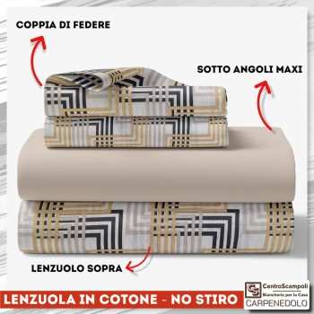 Lenzuola matrimoniali in cotone - NO STIRO Sabina VAR.02/24