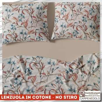 Lenzuola matrimoniali in cotone - NO STIRO Sabina VAR.03/24