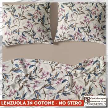 Lenzuola matrimoniali in cotone - NO STIRO Sabina VAR.04/24