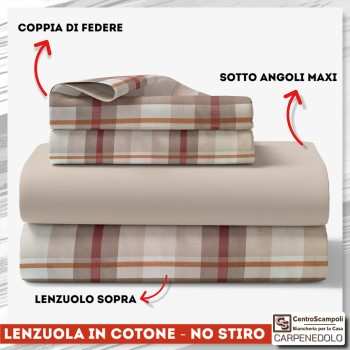 Lenzuola matrimoniali in cotone - NO STIRO Sabina VAR.05/24