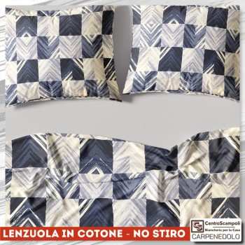 Lenzuola matrimoniali in cotone - NO STIRO Sabina VAR.07/24