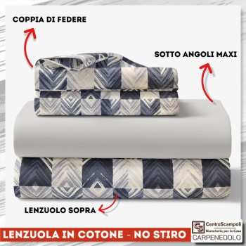 Lenzuola matrimoniali in cotone - NO STIRO Sabina VAR.07/24