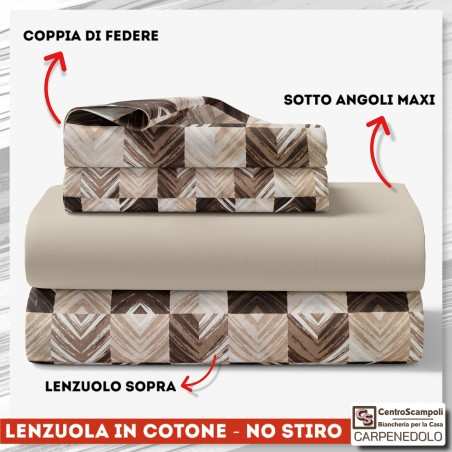 Lenzuola matrimoniali in cotone - NO STIRO Sabina VAR.08/24