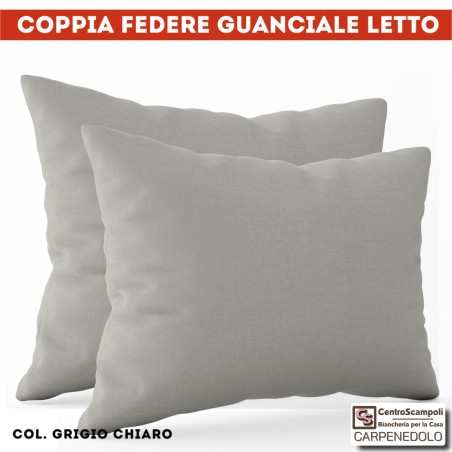 Federe cuscino tinta unita in cotone Grigio chiaro