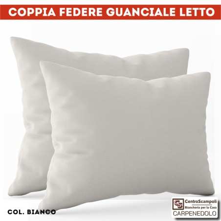 Federe cuscino tinta unita in cotone Bianco