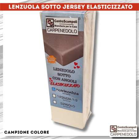 Lenzuola in Jersey di Cotone con Angoli Elasticizzati colore Giallo paglierino