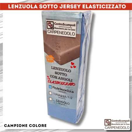 Lenzuola in Jersey di Cotone con Angoli Elasticizzati colore Blu cielo