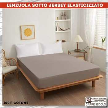 Lenzuola in Jersey di Cotone con Angoli Elasticizzati colore Fango