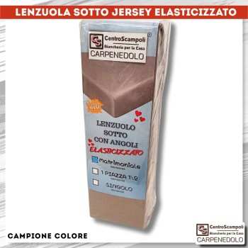 Lenzuola in Jersey di Cotone con Angoli Elasticizzati colore Fango