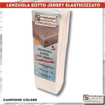 Lenzuola in Jersey di Cotone con Angoli Elasticizzati Bianco Naturale