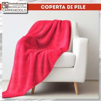 Coperta di Pile tinta unita rossa