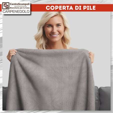 Coperta di Pile tinta unita grigio chiaro