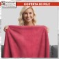 Coperta di Pile tinta unita bordò