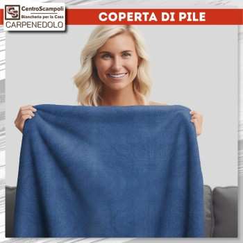 Coperta di Pile tinta unita Blu