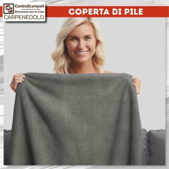 Plaid in pile matrimoniale tinta unita grigio antracite