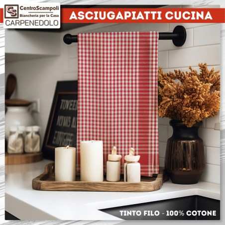 Set di 3 Strofinacci Premium - Canovacci per la Cucina | Rosso